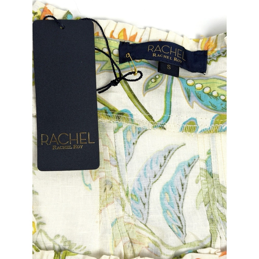 Rachel Roy Floral Button Up Blouse Top Womens Small Pretty Print Square Neck - Picture 3 of 11